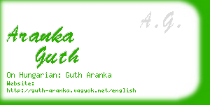 aranka guth business card